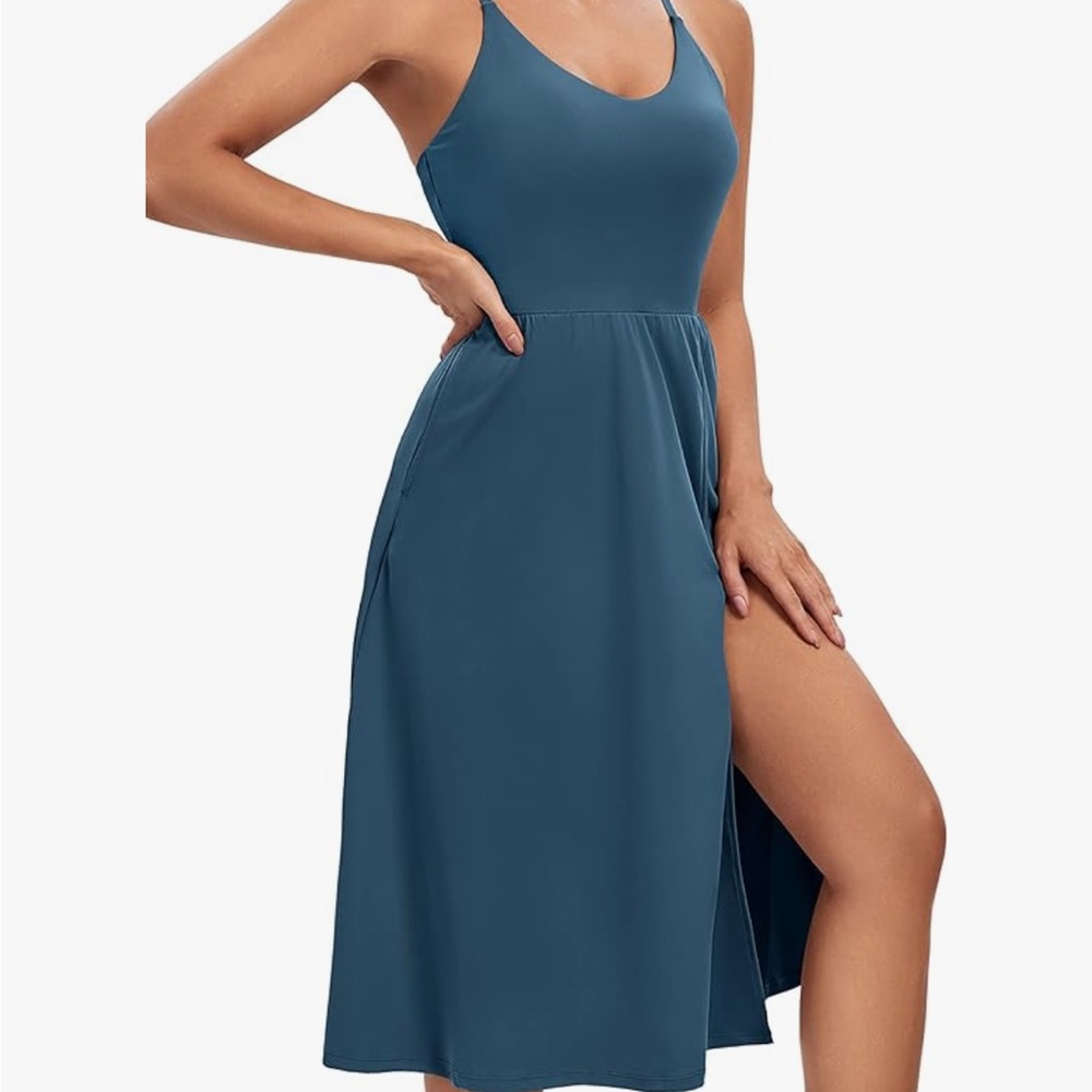 Teal/Blue Sleeveless Athletic Dress